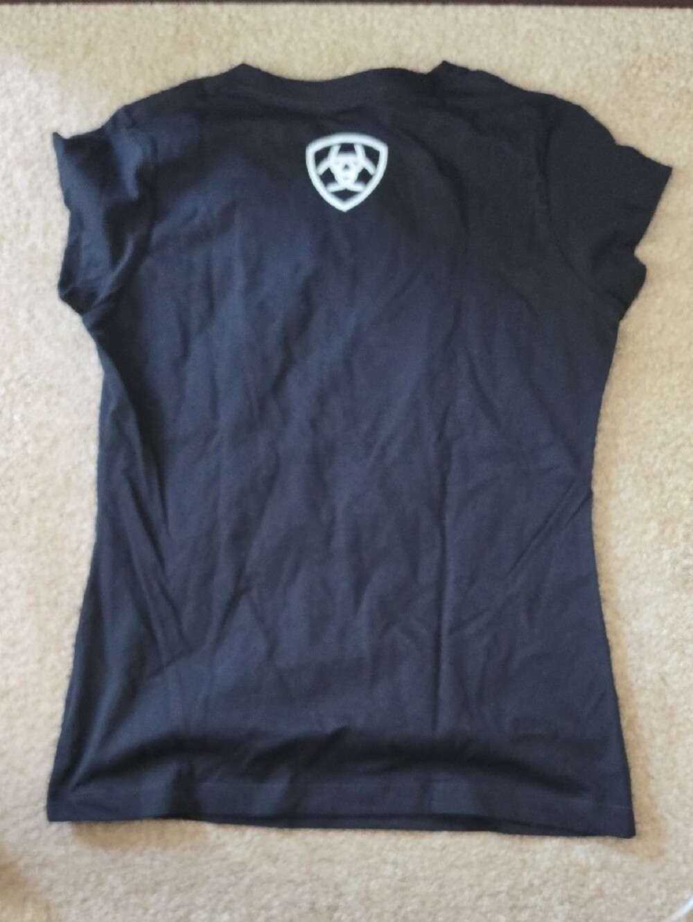 Ariat Black Tee with White Logo - Short Sleeve - Picture 2 of 2